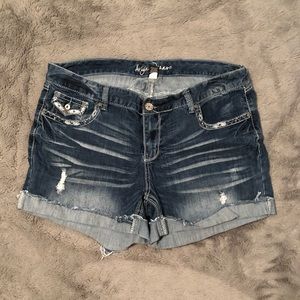 Blue Jean Distressed Shorts